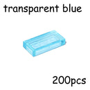 200PCS MOC Assemble Particles 3069 30070 1x2 Bricks Flat Tile Smooth 1*2 Building Blocks DIY Educational Creative Toy for Kids