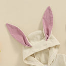 3D Bunny Ear Baby Girls Boys Romper Spring Corduroy Toddler Clothes Cute Long Sleeve Hooded Jumpsuit Infant Kids Easter Clothes