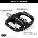 BUCKLOS Pedals Contact MTB Bike Cleat Pedal Flat Dual Function Mountain Bike Pedal Fit SPD System Bearing Bicycle Platform Pedal