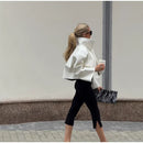 Retro Crocodile Pattern Short Women's Leather Jacket High Collar Zipper Loose Long Sleeve Jackets 2026 Lady Street Daily Wear