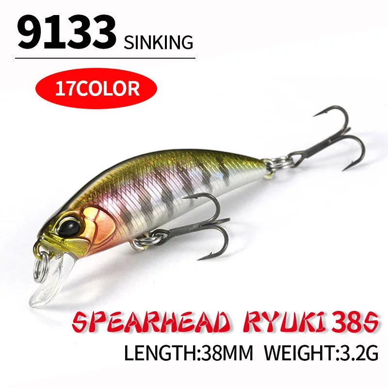 2023 Hot 38Mm 3.2G Mini Sinking Minnow Fishing Lures Jerkbaits Peche Artificial Bait Wobbler Lure for Trout Bass Carp Fishing