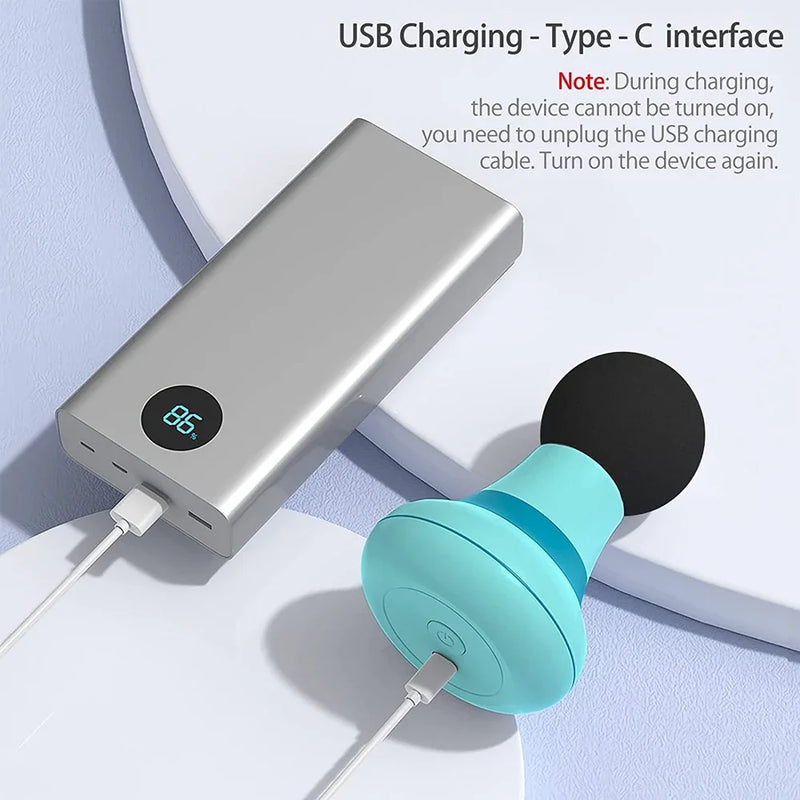 Mini Electric Handheld Massager Wand,Powerful 6 Speed Vibration Modes,Cordless Handheld,Suitable for Shoulder and Back Massage