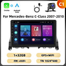 Podofo 2Din 9 ''Car Radio For Mercedes-Benz C-Class W204 S204 2007-2010 Multimedia Player GPS Carplay Android Car DSP BT RDS