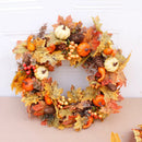 Fall Wreaths Harvest Autumn Door Wreath Christmas Halloween Decoration Pumpkin Berry Maple Leaf Artificial Wreath Home Decor