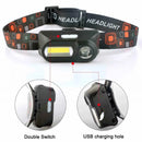 ZHIYU Portable Mini XPE+COB LED Headlamp USB Rechargeable Camping Head Lamp Fishing Headlight Running Flashlight Headlight Torch