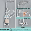 Black/Chrome Brass Shower Faucet Bathroom Shower Mixer Crane Rainfall Shower Set  For Bathroom