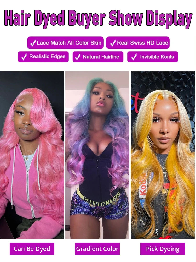 250 Density 36 40 Inch Water Wavy 13x6 Hd Lace Frontal Wig Body Wave 613 Honey Blonde 13x4 Lace Front Human Hair Wigs For Women