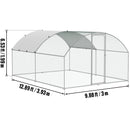 SucceBuy Large Metal Chicken Coop Walk-in Chicken Runs for Yard Spire Hen for Outdoor Backyard Farm Duck Rabbit Cage Poultry Pen