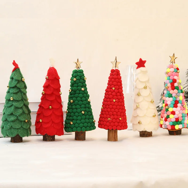2023 Christmas Wool Felt Decor Merry Christmas Decorations for Home Creative Gifts Santa Snowman Elk Xmas Desktop Ornaments