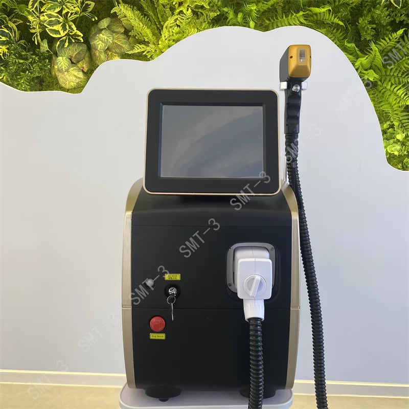 Portable 808 755 Alexandrite Device 3 Waves Permanent Professional Diode Ice Titanium Laser Body Hair Removal Machine