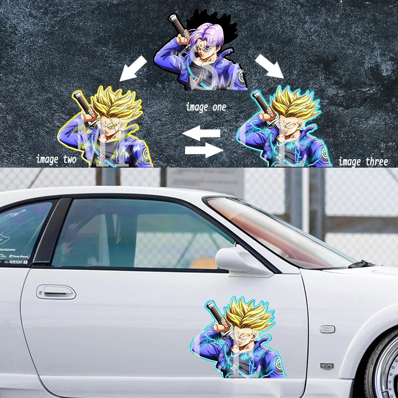 Dragon Ball Z Anime Figure Torankusu 3D Motion Stickers Car Sticker Notebook Waterproof Decal Toy Wall Sticker Kids Toys Gifts