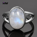 925 Sterling Silver Ring Natural Moonstone Jewelry Rings Gemstone Vintage Jewelry for Women Men Girls Gift Luxury