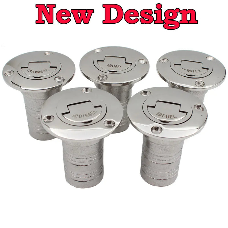1.5" and 2" 38mm or 50mm 316 Stainless Steel Marine Boat Hardware Deck Filler Fuel Water Waste Diesel Gas Key Cap Fuel Water Was