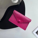 Custom Letters Soft Leather High-end Ultra-thin INS Style Mini Envelope Card Holder Wallet Simple ID Wallet Coin Purse