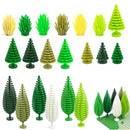 City House Accessories MOC Bricks 3471 2435 6064 Plant Tree Pine Prickly Bush 2x2x4 Green Grass Building Bricks Creative Toys