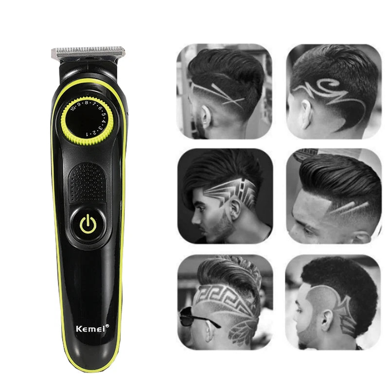 Kemei 1-10mm adjustable hair Beard Trimmer for men  electric stubble trimer face grooming rechargeable haircut machine