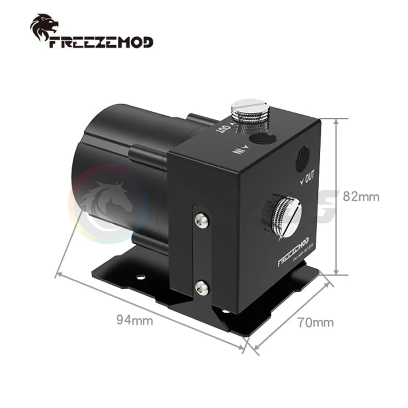 FREEZEMOD D5 PWM Pump  Maximum Flow 1200L/H  Lift 7 Meter For PC Water Cooling Black PU-MP-M18W