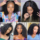 YKB 16 18 Inch Short Bob Wig Human Hair Curly Wigs 13x6 Lace Frontal Preplucked Glueless 6x6 Lace Closure Deep Wave 220 Density