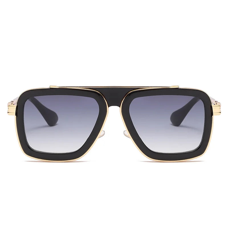 Retro Men's Square Sunglasses Brand Designer Men's Ladies Fashion Luxury Classic Big Frame Gradient Driving Sunglasses UV400