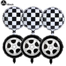 Black white racing tablecloth checkered flags racing car table cover plates cups race Track racing birthday party decor supplies