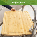 Bamboo Cutting Board for Kitchen, 24" x 18" Extra Large Serving Trays With Juices Groove, Turkey Carving Board