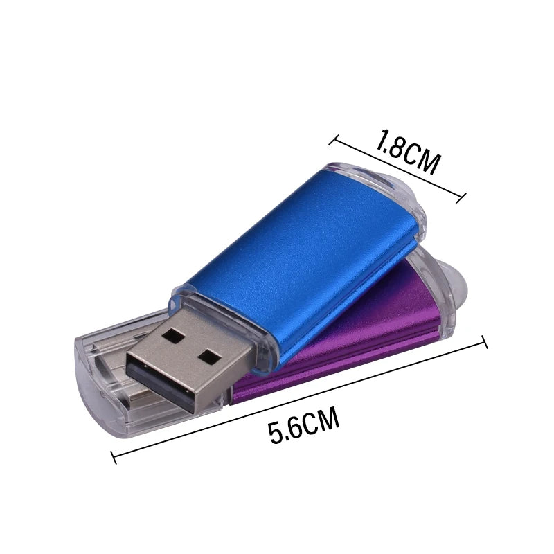 Colorful Mini USB Flash Drive 64GB Free Key Chain Pen Drive 32GB Creative Business Gift Memory Stick Black Red Purple Pendrive