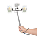 3-Position Stand Clip Bracket Holder Mobile Phone Clamp Tripod 1/4" Mount for Smartphones Mic Fill Lights Live Broadcast