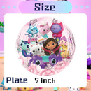 New Gabby Dollhouse Cats Birthday Party Decoration Balloon Pink Cartoon Tableware Backdrop Baby Shower Kids Girls Party Supplies