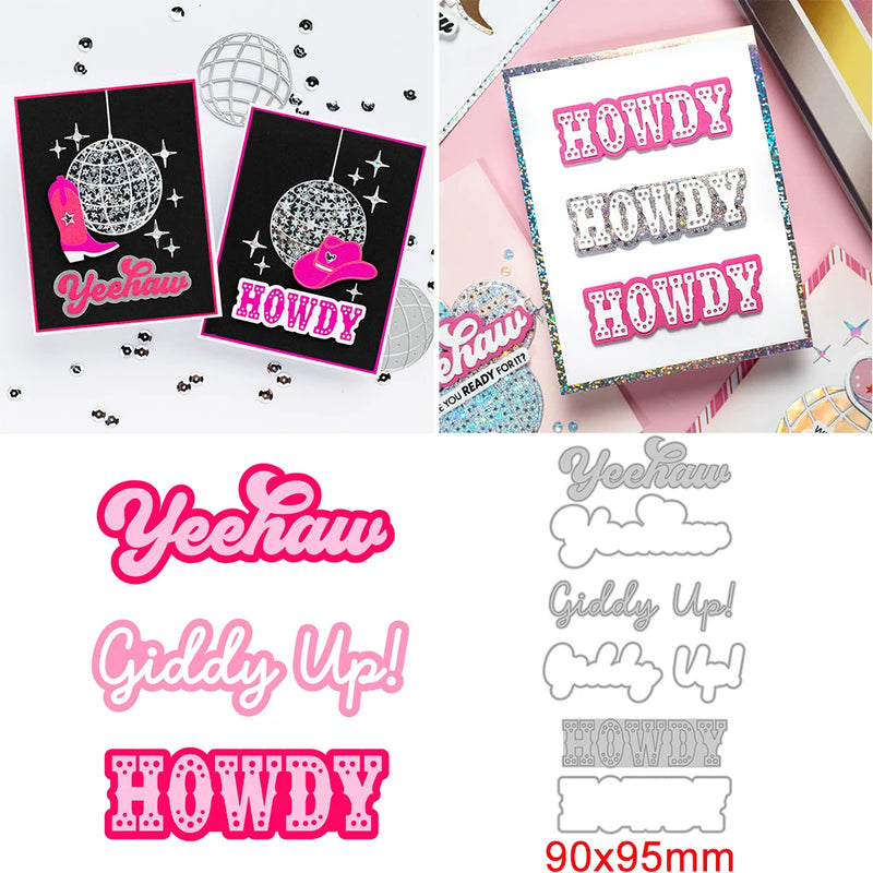 Stacking Shadow Happy Birthday/Happy Easter Metal Cutting Dies Sentiments Words Die Cut For DIY Scrarpbooking Paper Cards Making