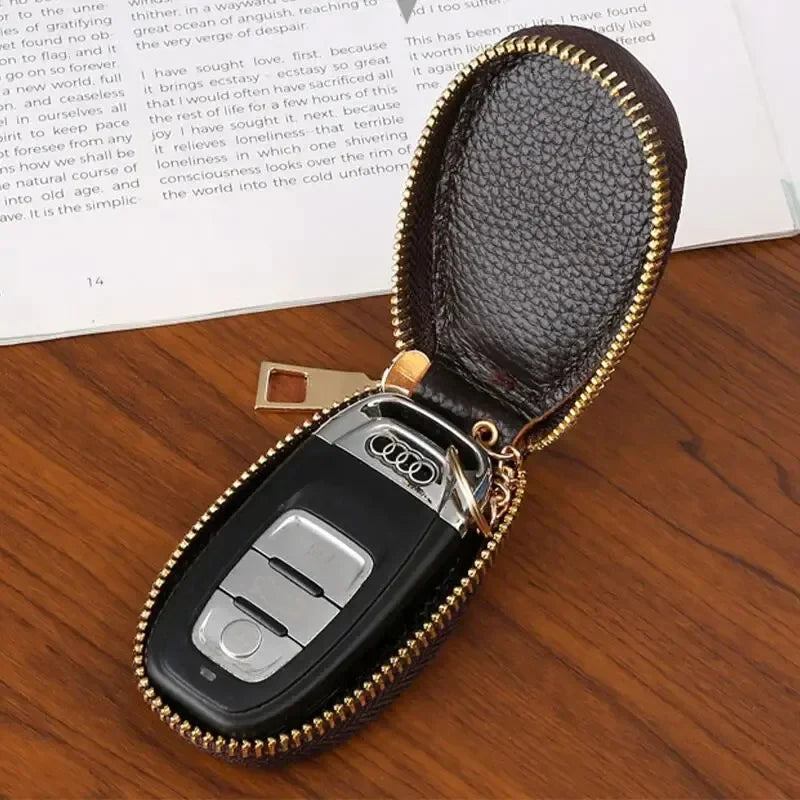 1Pc Car Key Wallets Women Couples Zipper Door Keys Storage Mini Portable Multi-function Simple Solid Protection Classic Unisex