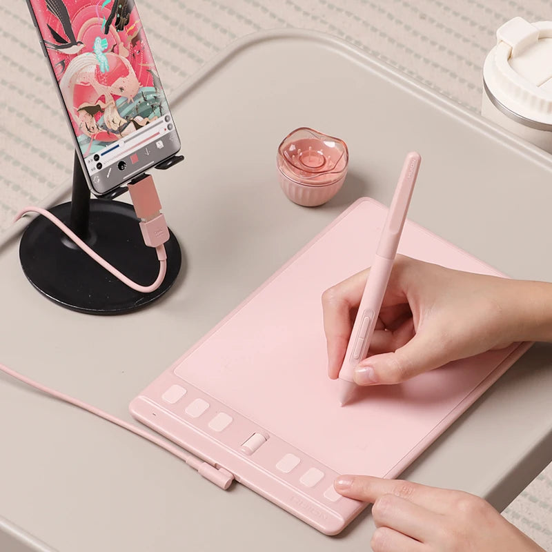 Huion Inspiroy 2 S Graphics Tablets H641P New Pen Tablet 6.3x3.9 Inch PenTech 3.0 Battery-Free Stylus Scroller + 6 Press Keys