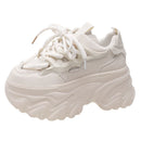 Women Platform Casual Breathable Mesh Shoes 2025 New Summer Chunky Sneakers 8.5CM Wedges Hidden Heels Hollow Leisure Shoes Woman