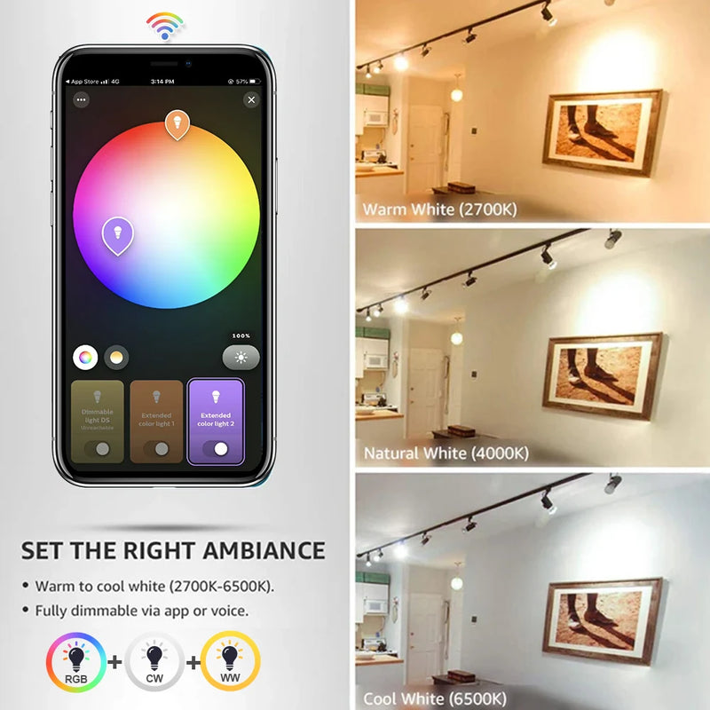 Zigbee GU10 WiFi Smart Led Bulbs RGB C+W Dimmable Lamps Spotlight EWelink App Control Light Bulbs Voice Alexa Alice Smartthings