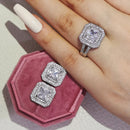 2026 New Arrivals Luxury 2pcs Silver Color Cz Dubai Jewelry Set Ring and Earring for Women Wedding Party Lady Gift Jewelry J5968
