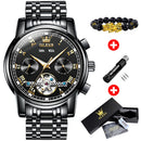OLEVS Mechanical Men Watches Automatic Stainless Steel Waterproof Date Week Green Fashion Classic Wrist Watches 6607
