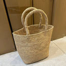 Handgemachte Häkel-Strohtasche Strandtasche Sommer-Raffia-Taschen für Frauen Handtasche Reise Gewebte Eimertasche Designer Umhängetaschen Clutch