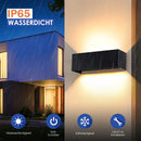 Modern LED Wall Lamp, 21W Metal wall lamp up and down adjustable light beam, 30x10x10cm, Waterproof IP65 Cube LED Light