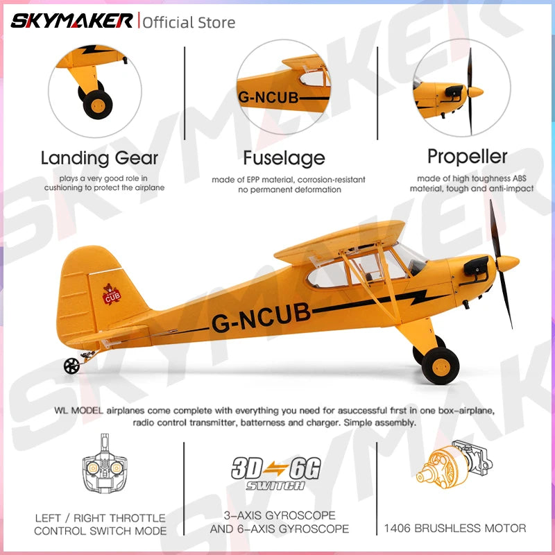 WLtoys A160 RC Airplane 2.4G 5CH Remote Control Gliding Electric 1406 Brushless Motor EPP 3D/6G Model RC plane Outdoor Toy Gifts
