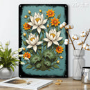 Lebendige Wandtafel mit Blumenmotiv – 2D Metallschild mit Lotusblumendesign, 20x30 cm für Innen- und Außenbereich, Haus- & Gartendekoration