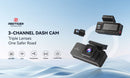 REDTIGER A3 Dash Cam 3 Channel Dash Camera Dash Car Camera Bulit in 2.4GHz Wifi IR Night Vision 24H Parking Monitor APP Control