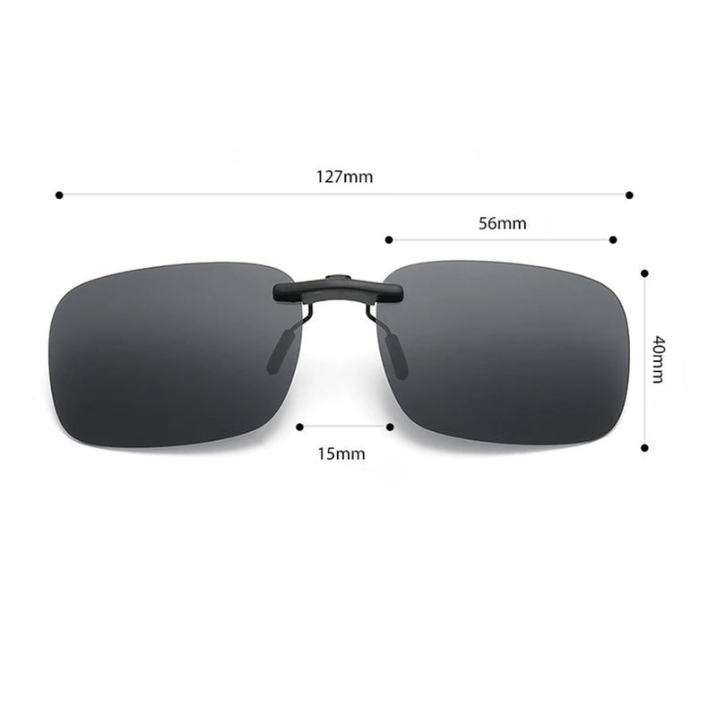 KLASSNUM Polarized Rimless Men Clip On Sunglasse Glasses Narrow Clip-on Lenses Women Anti-glare Sunglasses UV400 Goggles New In