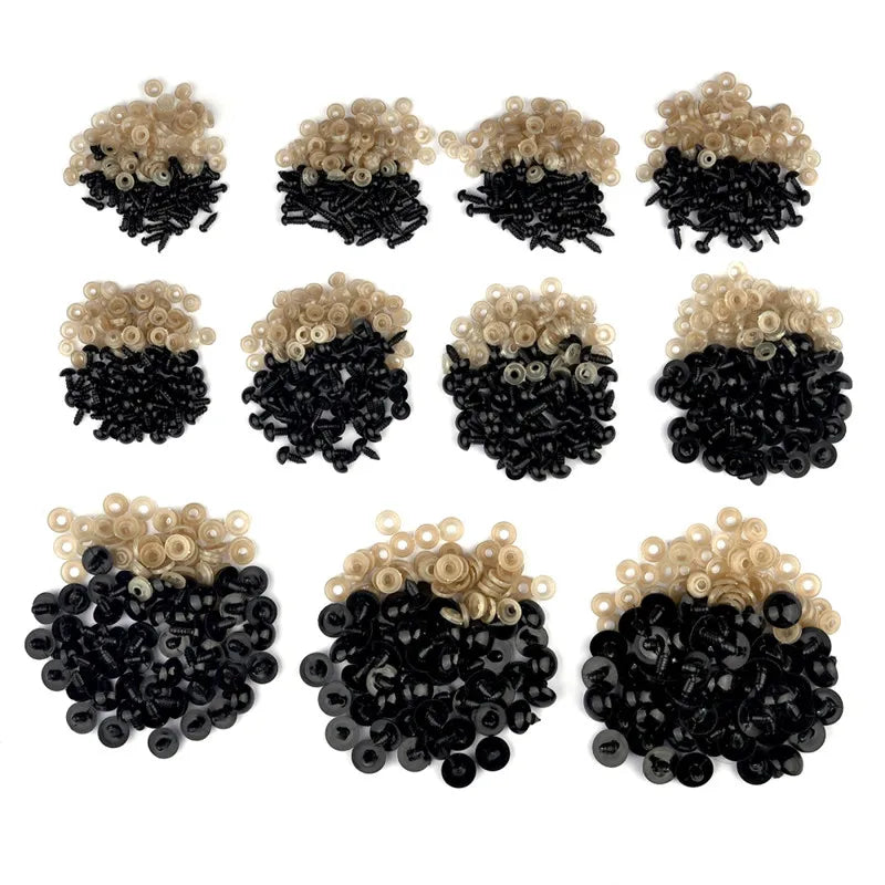 100pcs 5-16mm Eyeball Doll Accessories Black Plastic Plush Safety Eyes Amigurumi for Toy 6mm 8mm 10mm  DIY Funny Toy Eyes Animal