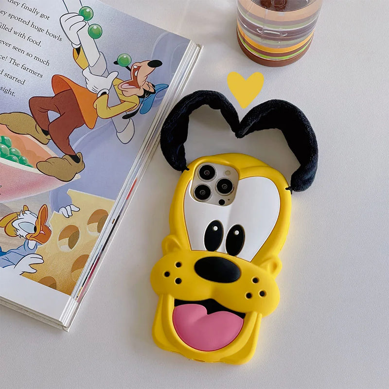 Cartoon Animal Dog Cute 3D Case For iphone 14 13 12 11 Pro Max Shockproof Bumper Soft Silicone bubble Phone Cover kids gift Capa
