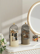 Rotating makeup brush storage box to give your dressing table a new look and easy storage