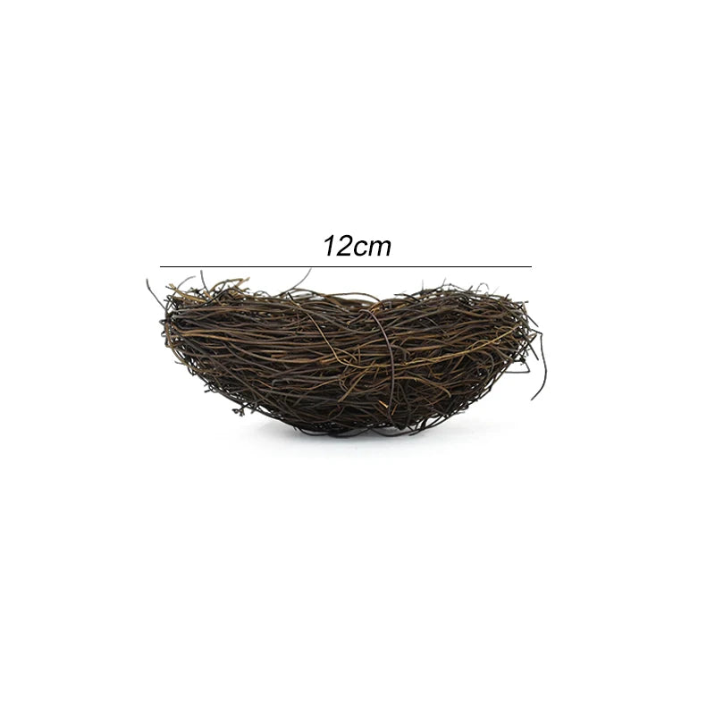 Artificial Rattan Round Nest Cages Easter Eggs Storage Simulated Bird's Nest Easter Party Tree Decoration DIY Craft Bird House