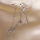 1pc Bohemian Tassels Chain Ear Cuff for Women Star Moon Silver Color Zircon Fashion Conch Clip Earrings Cartilage Jewelry KDE125