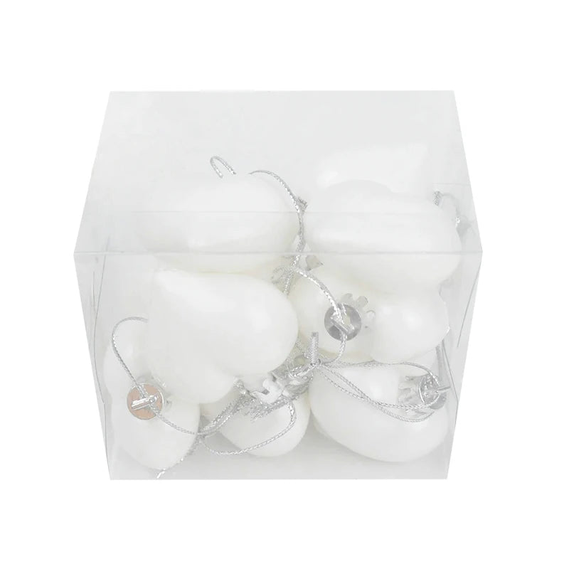 12pcs/box Heart Shaped Hanging Ornaments For Valentine's Day Christmas Pendant Xmas Tree Ball Navidad New Year Xmas Party Decor