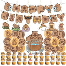 Capybara Balloons Happy Birthday Banner Animal Themed Birthday Decorations Cake Toppers Capybara Kids Birthday Party Supplies