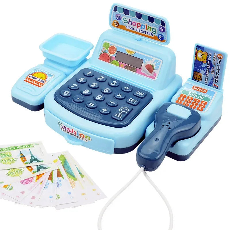 Cash Register Toy Simulation Supermarket Cash Register Toys Set With Lighting Sound Effects Calculation Checkout Early Education