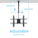 Adjustable Ceiling TV Mount Tilt Swivel Bracket for 26-65 Inch LCD LED Panel Screen Weight Capacity 30kg